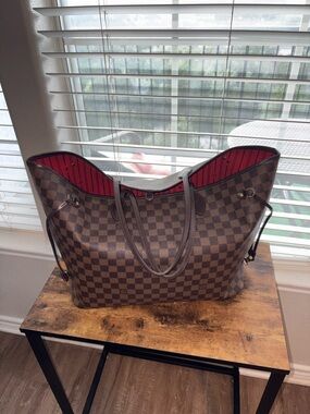 Louis Vuitton neverfull gm damier ebene Bag with Red Interior